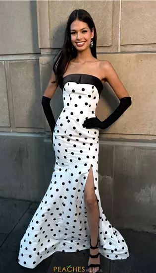 Strapless Taffeta Fitted Dress 57665