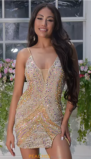 Fitted Short Sequins Dress 1701