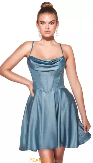 Scoop Ncekline Satin Short Dress 30047