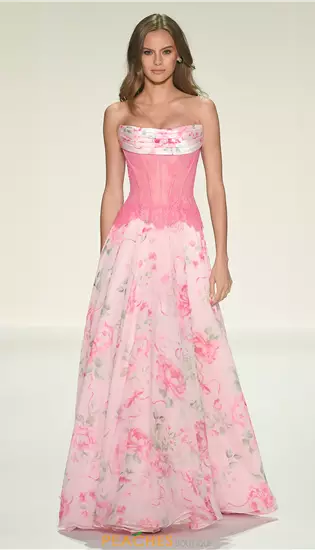 Strapless A Line Long Dress 58002