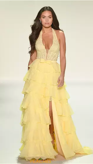 Halter Neckline A Line Chiffon Dress 57940