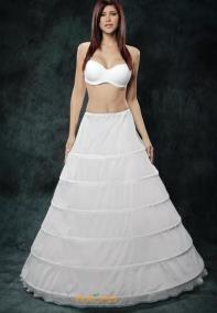 White Ball Gown Hoop Slip with 6-Bones
