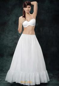 White Tulle Drawstring Slip Floor Length Size 90