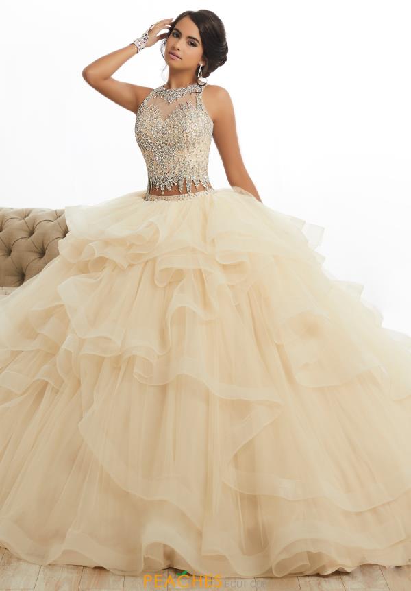 rose gold champagne quinceanera dresses