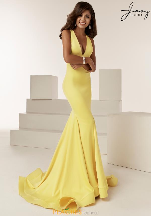 tight yellow prom dress