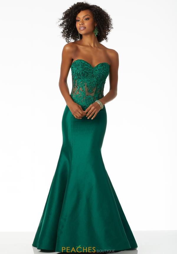 mori lee emerald green dress