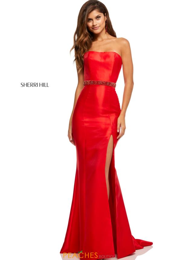 red sherri hill gown