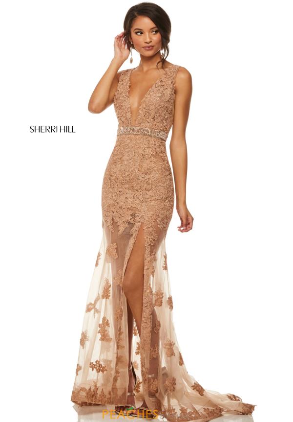 sherri hill champagne dress