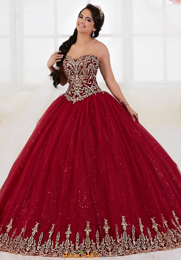 wine red and gold quinceanera dresses