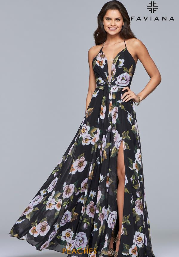 faviana couture illusion plunge gown