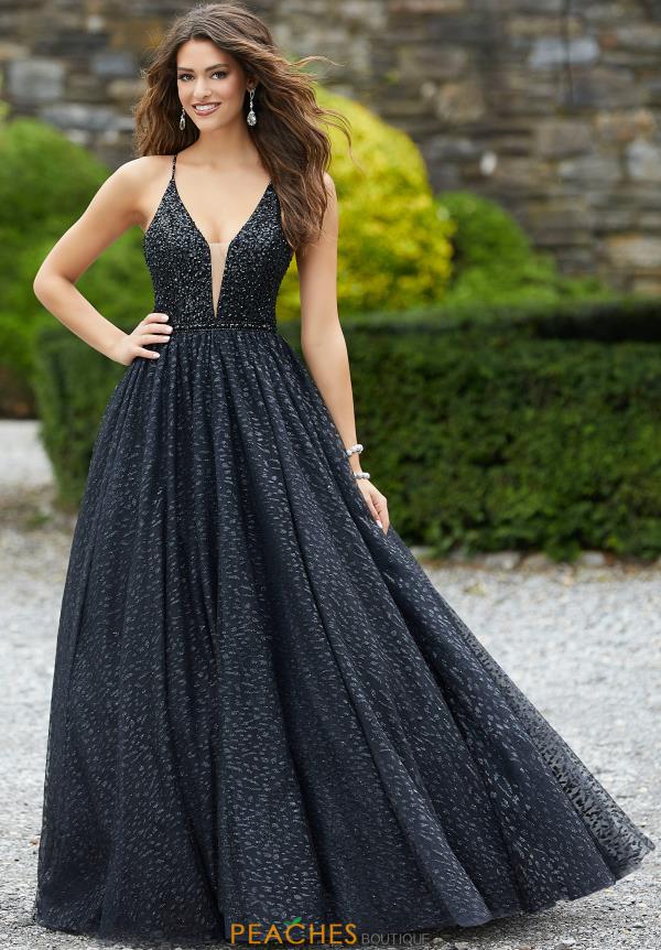 mori lee black prom dress