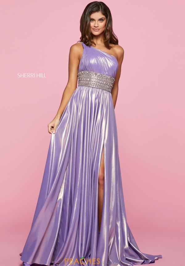 lilac and gold dress