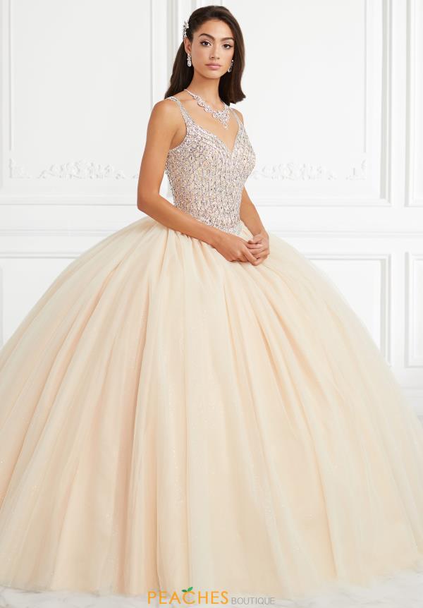 peach dress quinceanera