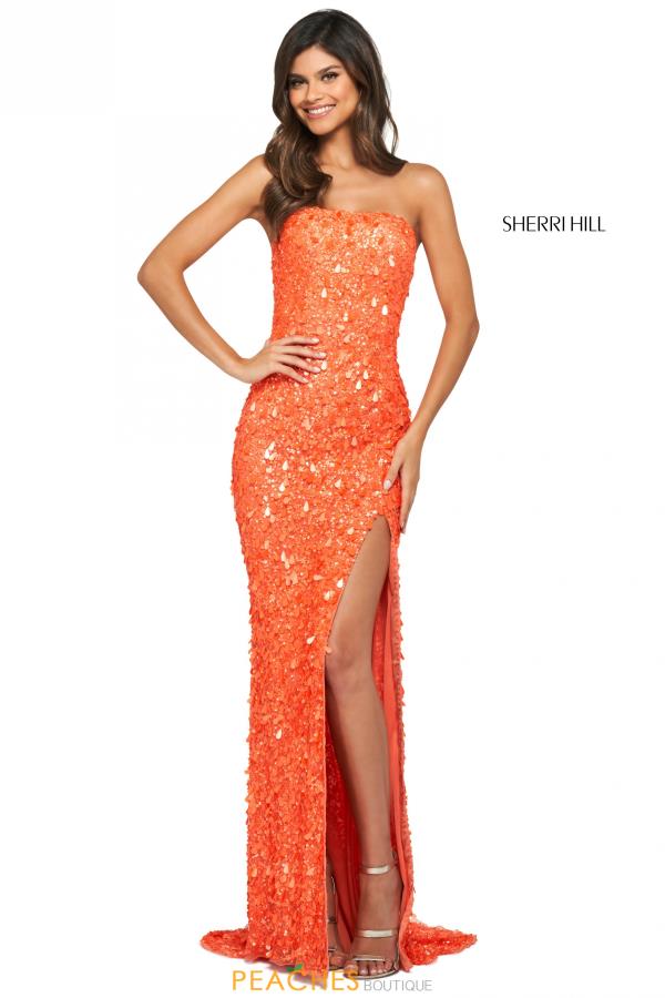 sherri hill red strapless