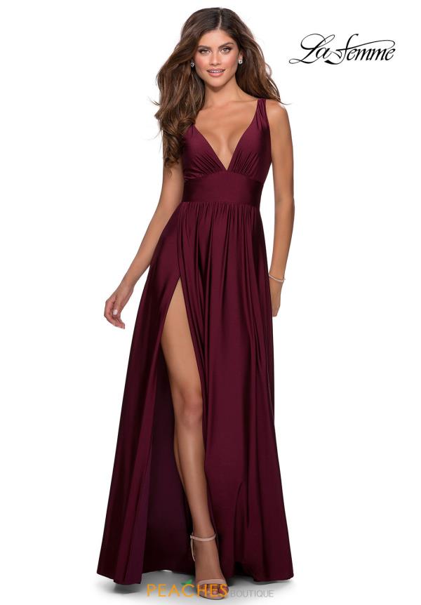 La Femme V Neck Dress 28547