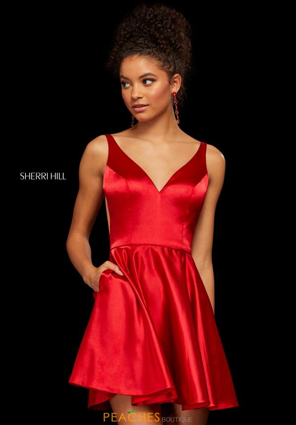 red satin a line dress