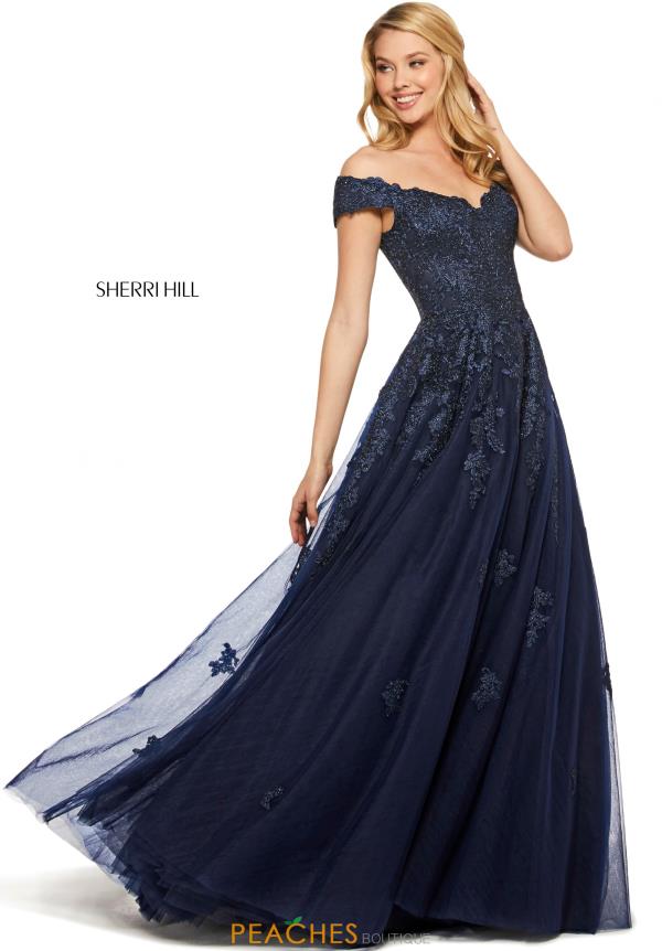 sherri hill off the shoulder dress