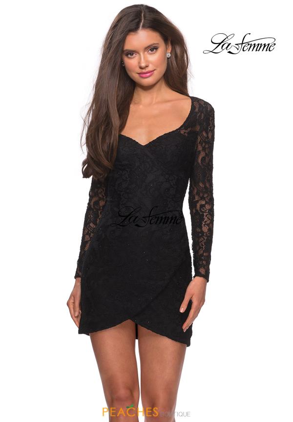 la femme sweetheart lace sheath dress