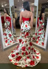 Ivory/Red Print