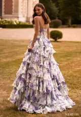 Ivory/Purple Green Print