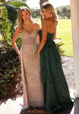 Nude Silver and Forest Green