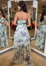 Ivory/Purple Green Print
