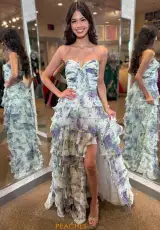 Ivory/Purple Green Print
