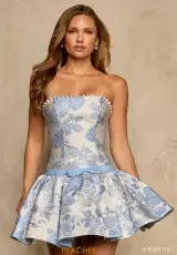 Ivory/Light Blue Print