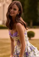Ivory/Purple/Green Print