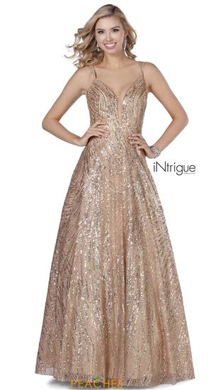 Intrigue by Blush - 553 Bedazzled V-neck Sheath Dress