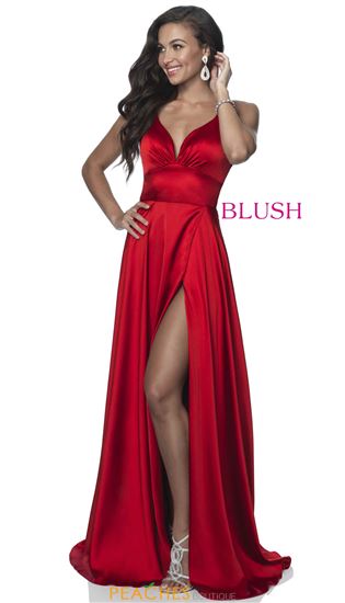 blood red prom dress