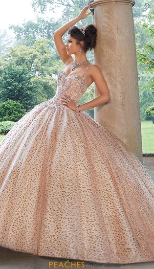 rose gold ball gown prom dress