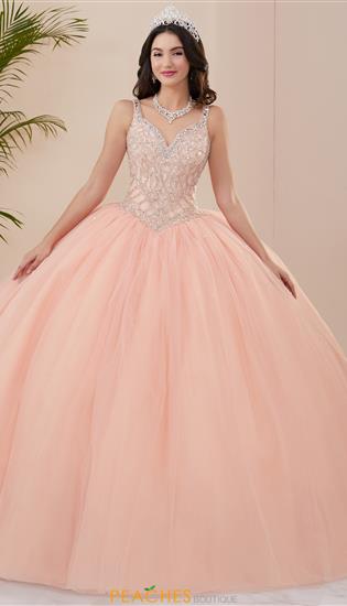 peach and silver dress