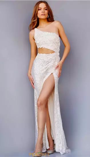 Single Shoulder Fully Beaded Dress 23789