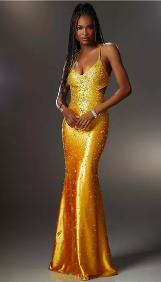 yellow short prom dress