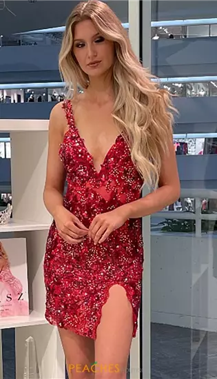 Fitted V Neck Dress 1180