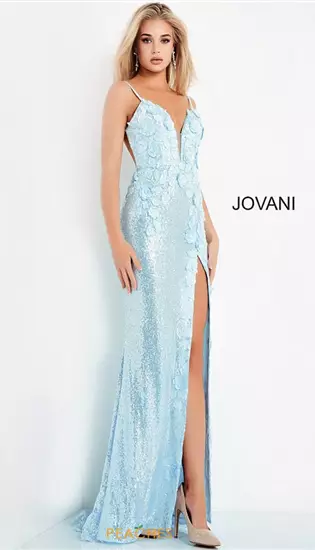 Open Back Fitted Sequins Dress 1012