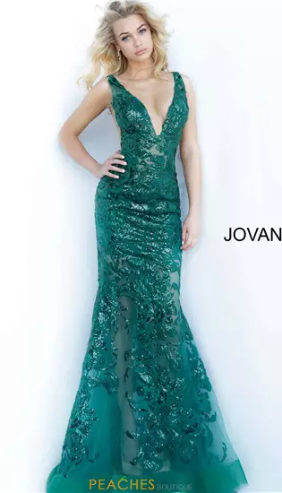 Applique Long Fitted Dress 60283