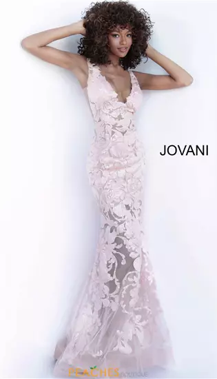 Applique Long Fitted Dress 60283