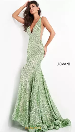 V Neck Long Fitted Dress 59762