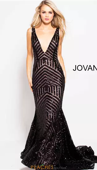 V Neck Long Fitted Dress 59762