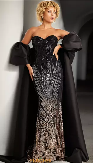 Strapless Beaded Long Dress 38746