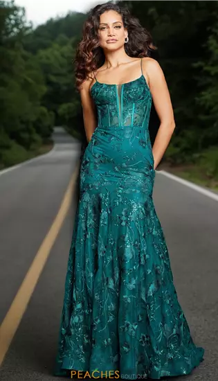 Scoop Neckline Long Dress 38004