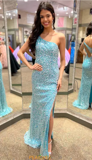 Single Shoulder Sequins Dress 20510