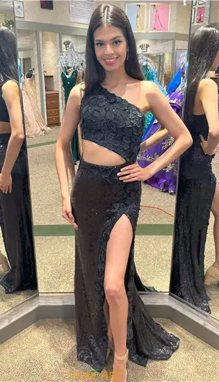 Single Shoulder Fully Beaded Dress 23789