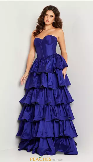 Strapless Taffeta Long Dress 36619
