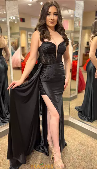 Satin Fitted Long Dress 43850