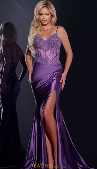 V Neckline Long Fitted Dress 42259