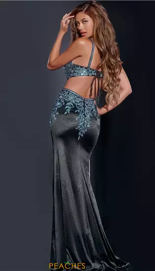 V Neckline Long Fitted Dress 43796