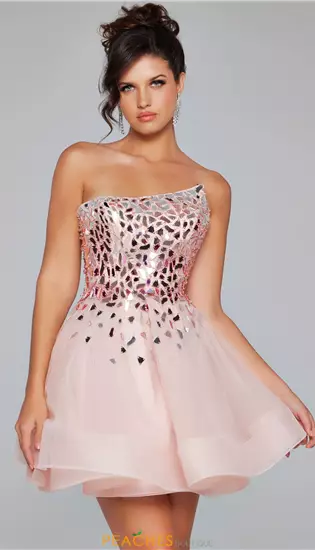 Strapless Beaded A line Dress 42282